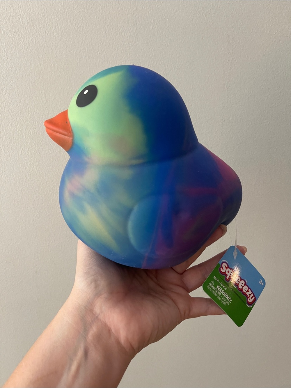 Sunny Days Jumbo Squeeezy Tie Dye Duck Green Blue New With Tag  Squishy Fidget